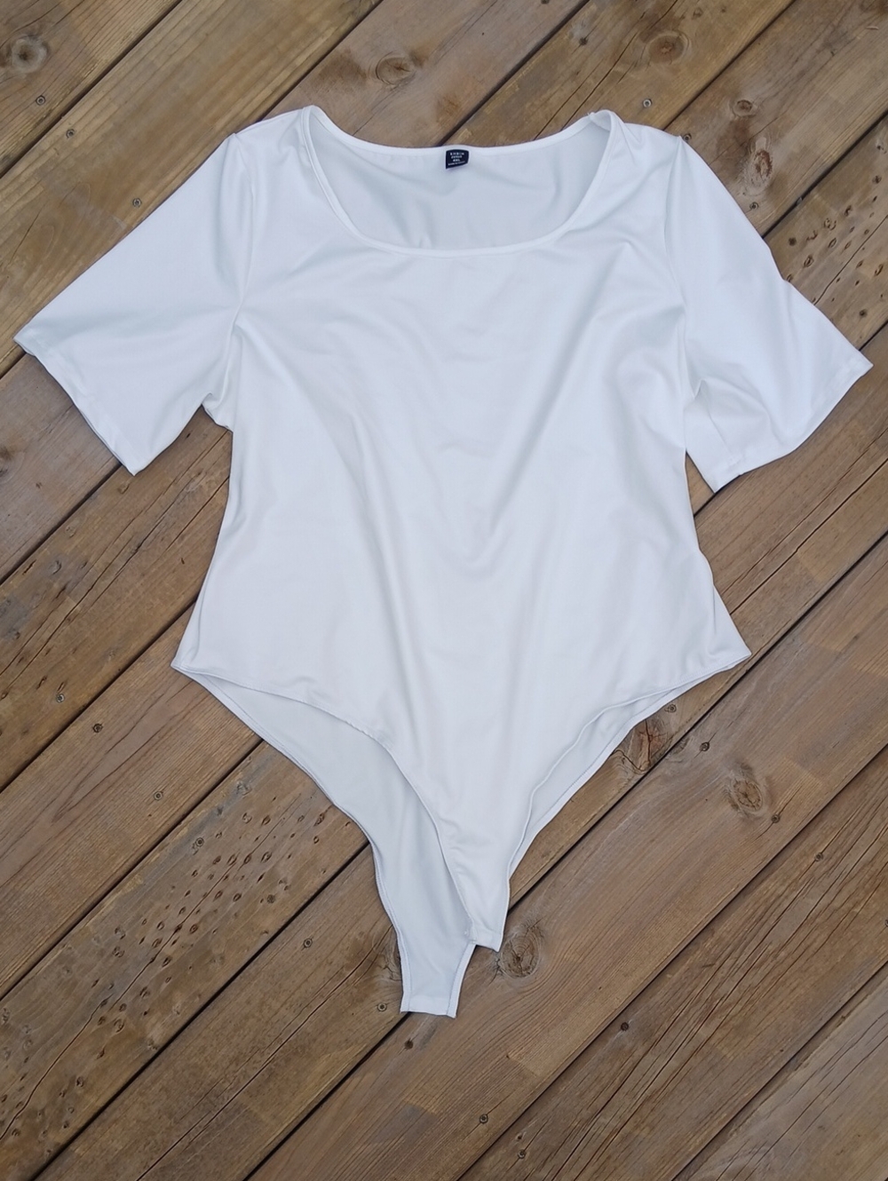 Women’s White Scoop Neck Bodysuit